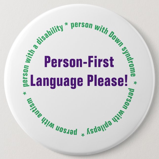 Person First Language Button (Front)