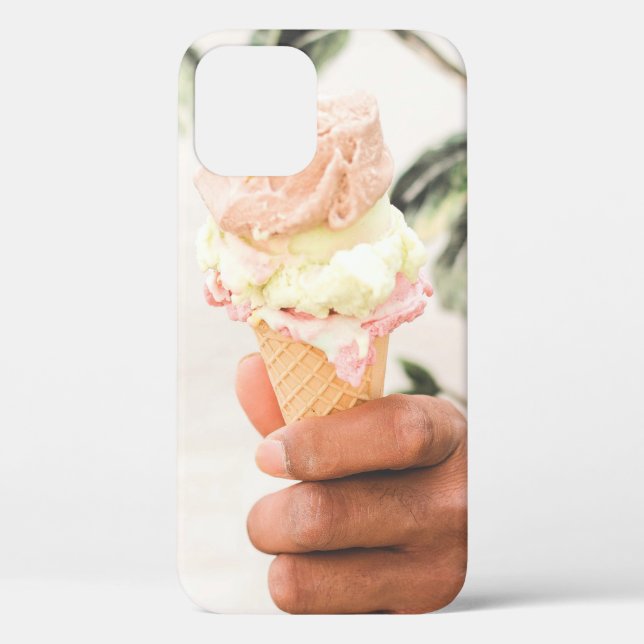 Person holding ice cream cone with three flavors o Case-Mate iPhone case (Back)