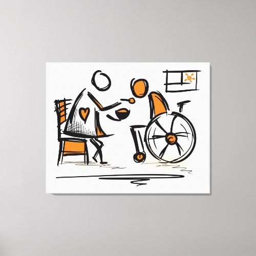 Person in a wheelchair Hospitalnursing home Canvas Print