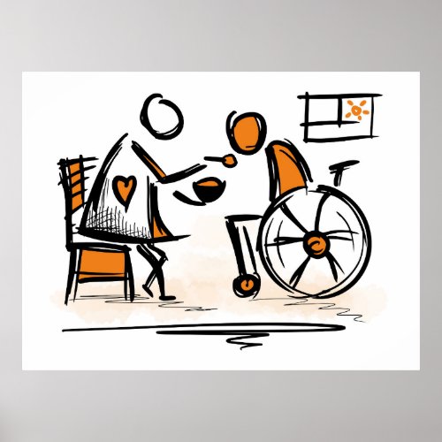 Person in a wheelchair Hospitalnursing home Poster