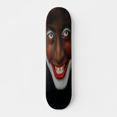 Person in Creepy Clown Makeup Skateboard