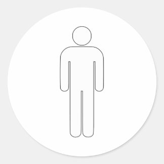 Person Man Sign Universal Silhouette Classic Comic Classic Round Sticker