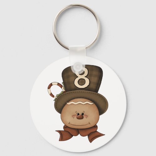Person Number 8 In A Hat Keychain