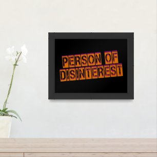 Person of Disinterest Framed Art