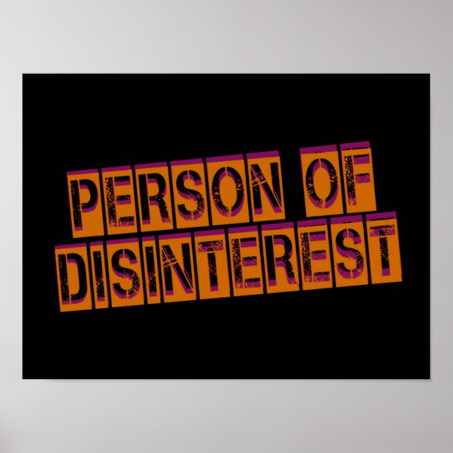 Person of Disinterest Framed Art (Front)