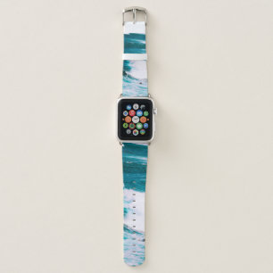 Person on surfboard with ocean waves apple watch band