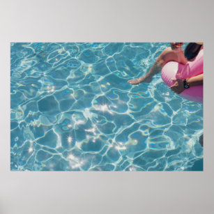 Person on swimming pool poster