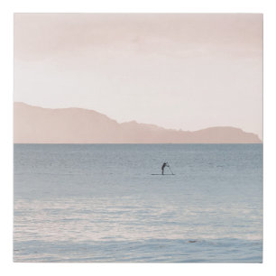 PERSON PADDLE BOARDING FAUX CANVAS PRINT