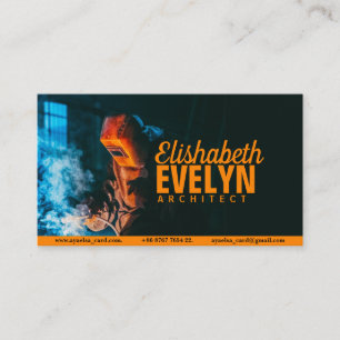Person Welding Wearing a Prootective Metal Mask Business Card