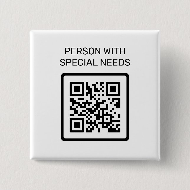 Person With Special Needs QR Code Button (Front)