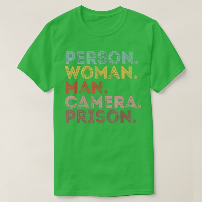 Person Woman Man Camera Prison - 12 T-Shirt (Design Front)