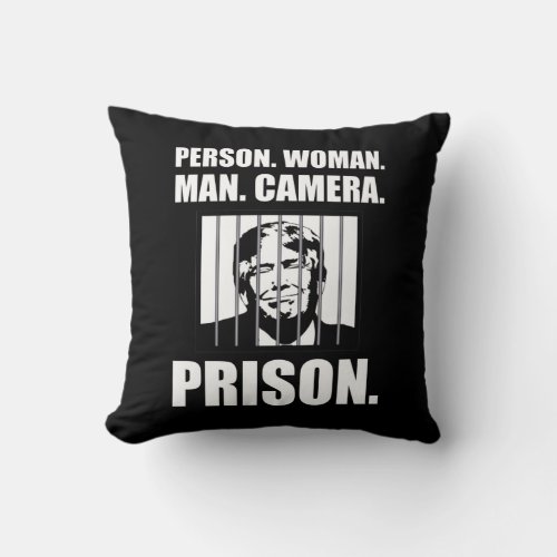 Person Woman Man Camera Prison Throw Pillow