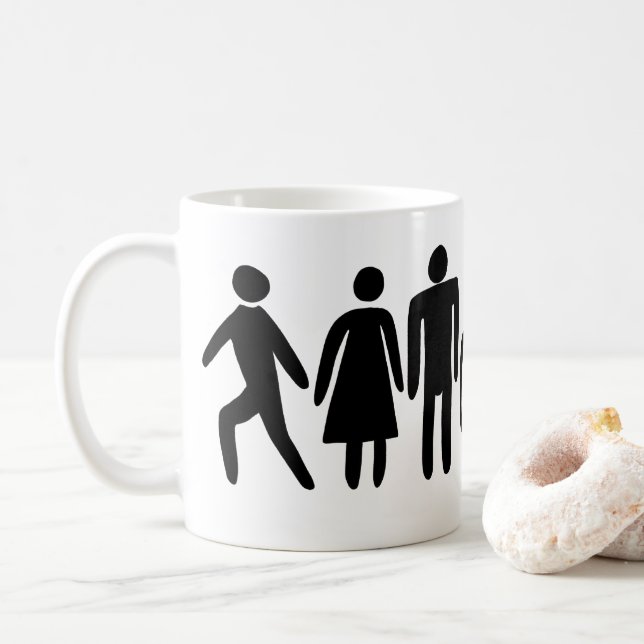 Person Woman Man Camera TV Coffee Mug (With Donut)
