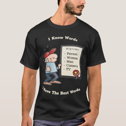 Person Woman Man Camera TV Funny Cartoon Diploma T_Shirt