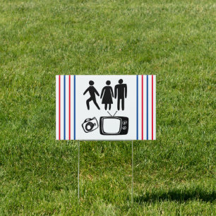 PERSON WOMAN MAN CAMERA TV Sign