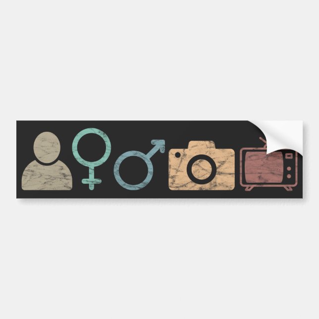 Person Woman Man Camera TV Symbol and icon Bumper Sticker (Front)