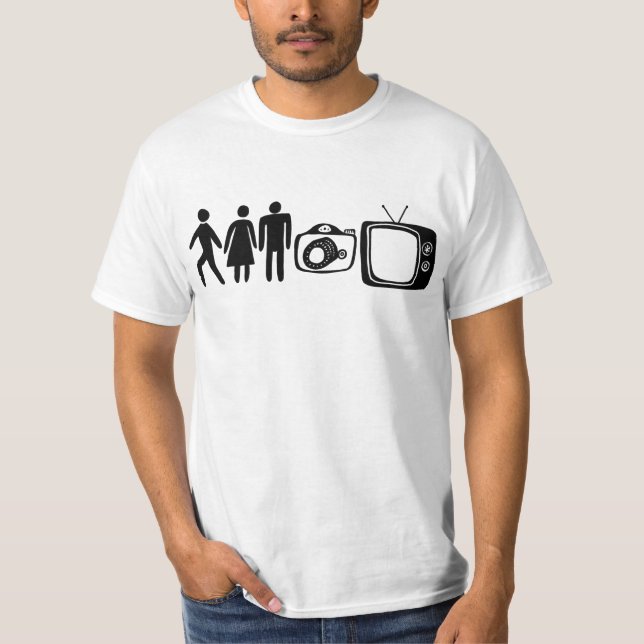 Person Woman Man Camera TV T-Shirt (Front)