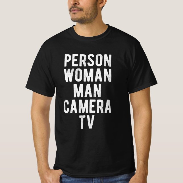 Person Woman Man Camera TV T-Shirt (Front)