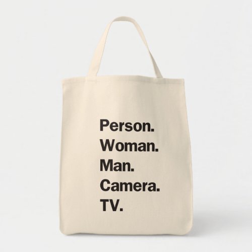 Person Woman Man Camera TV Tote Bag