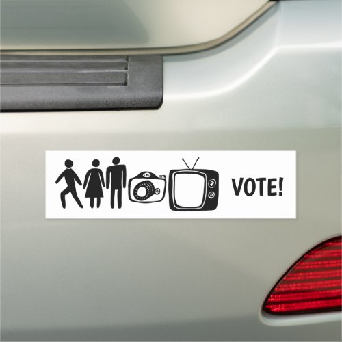 PERSON WOMAN MAN CAMERA TV vote Car Magnet