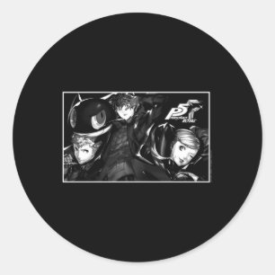 Persona 5 Characters In Rectangle Classic Round Sticker