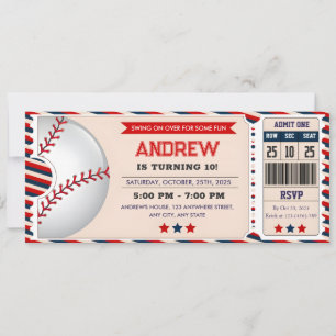 Persona Baseball ticket birthday  Invitation