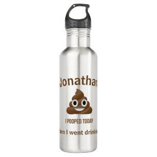 PersonaIized I Pooped Today Poo Emoji Drinking Stainless Steel Water Bottle
