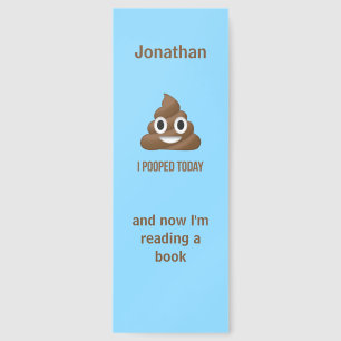 PersonaIized I Pooped Today Poo Emoji on Blue Bookmarks