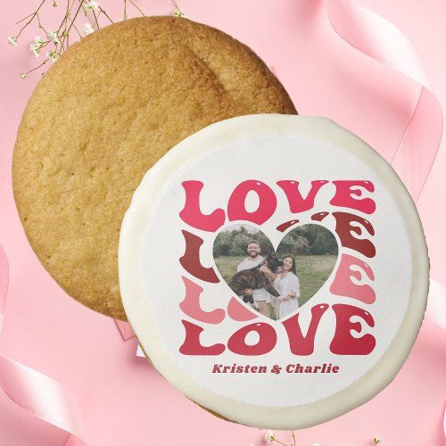 Personaized Couple Photo Heart Baked Sugar Cookie