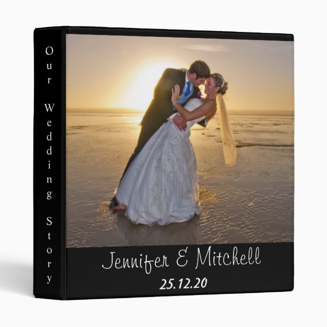 Personaized Elegant Images Names Wedding Binder (Front/Spine)