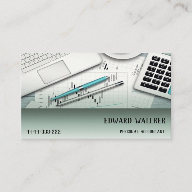 Personal Accountant Finance Financier Manager Business Card (Front)