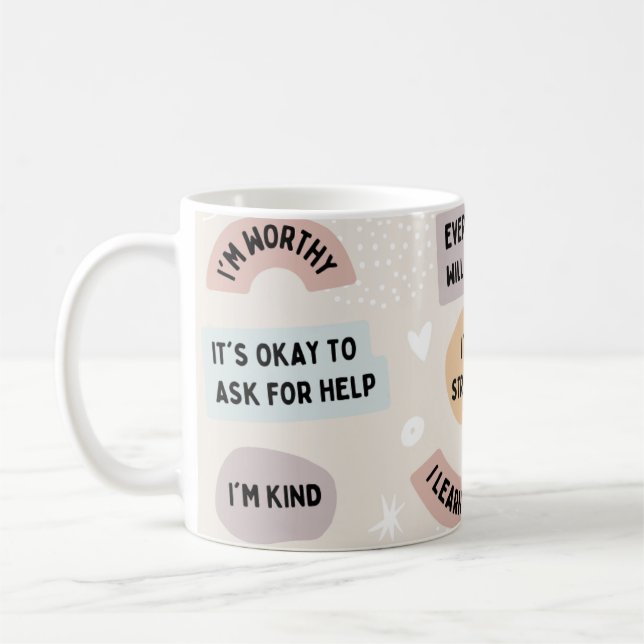 Personal Affirmation Mug: Mom Gift, Coffee Lovers  Coffee Mug (Left)