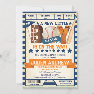 Personal All Star Sport Baby shower Invitation