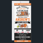 Personal All Star Sport First Birthday Invitation<br><div class="desc">Celebrate your little MVP's first birthday with our Personal All-Star Sport First Birthday Invitation! This customized invitation, designed with the excitement of sports, is perfect for a little one who's already a champion. Personalize it with your child's name, event details, and the date to create a winning invitation. Whether it's...</div>