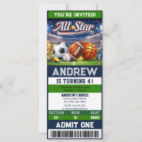Personal All Star Sports Ticket Birthday