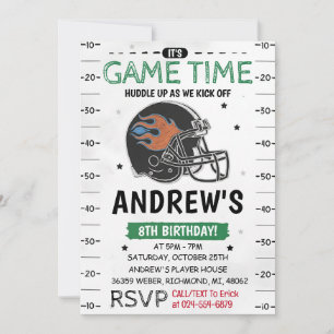 Personal American football Birthday Invitation