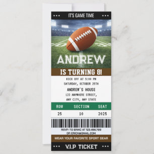 Personal American Football Ticket Invitation