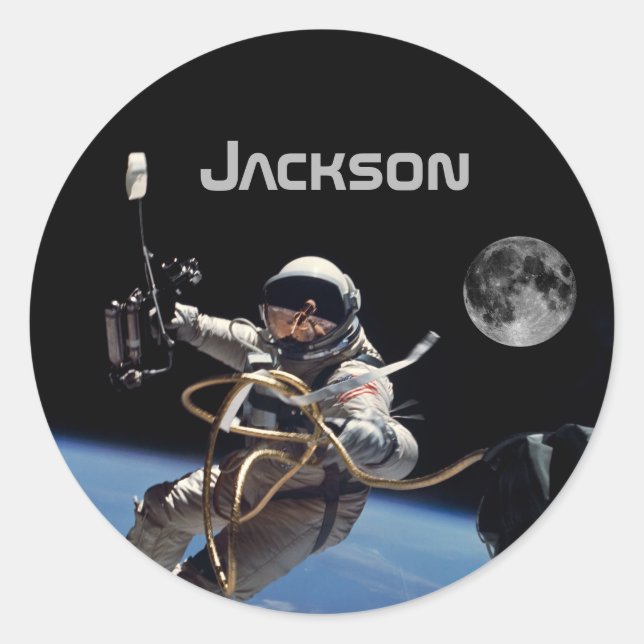 Personal Astronaut Space Walk Classic Round Sticker (Front)