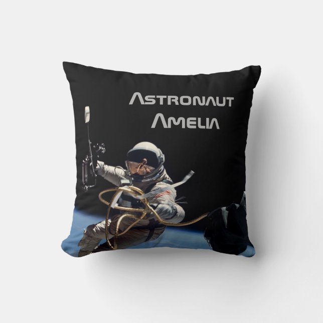 Personal Astronaut Space Walk Throw Pillow (Front)