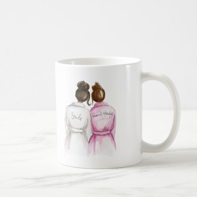 Personal Attendant? Dk Br Bun Bride Auburn Maid Coffee Mug (Right)