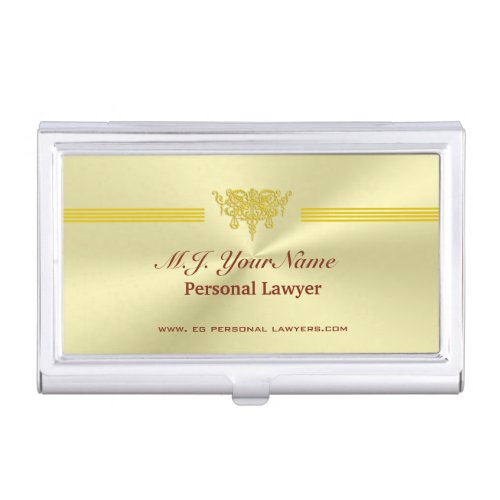 Personal Attorney and golden justice logo Business Card Case