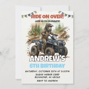 Personal ATV Bike modern Birthday Invitation 