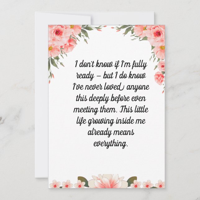 Personal Baby Shower Greeting Card | First-Person  (Front)