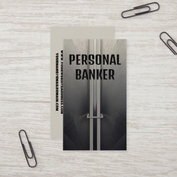 Personal Banker Bank Vault Doors Business Card by businessCardsRUs at Zazzle