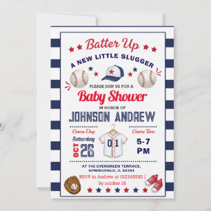 Personal Baseball Baby Shower Slugger All Star Invitation