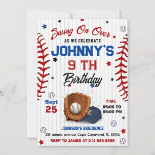 Personal Baseball Birthday Invitation