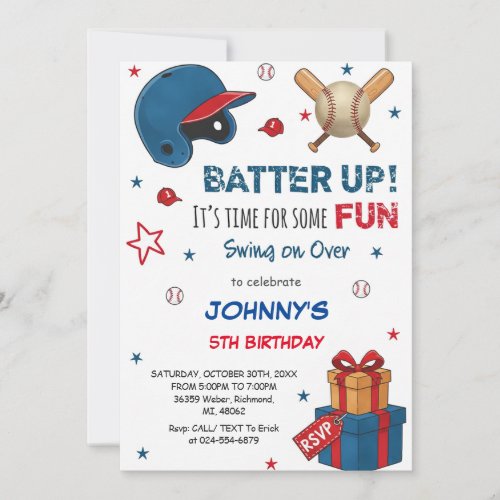 Personal Baseball Birthday Invitation