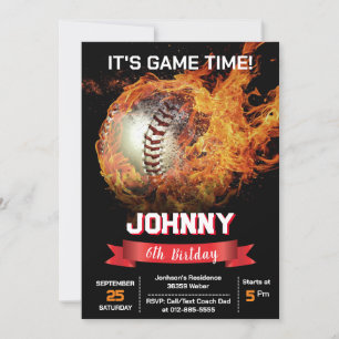 Personal Baseball Birthday Party Invitation