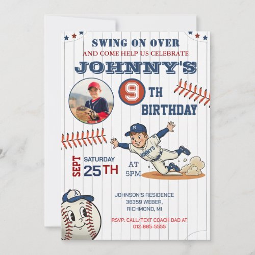 Personal Baseball Birthday with Photo