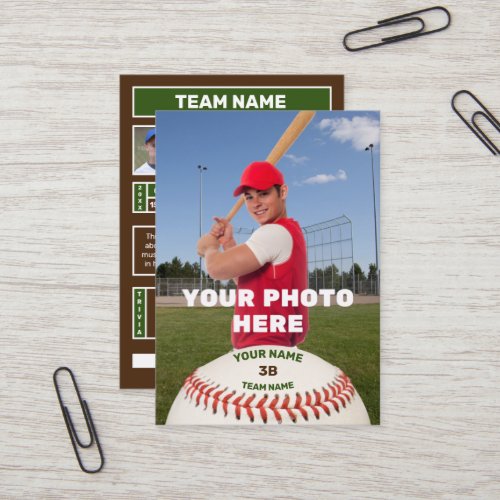 Personal Baseball Card  Customized Batter Stats